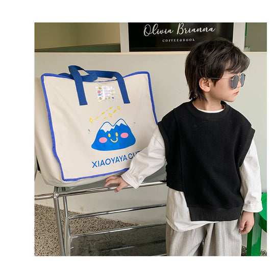 B9006韓版大容量幼兒園被子收納袋帆布手提旅行袋2310
