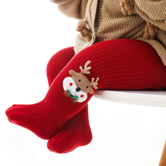 C8019【聖誕節系列】可愛立體聖誕公仔褲襪2311