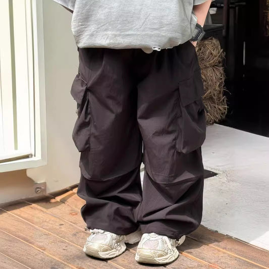 XZ50韓版寬鬆柔軟大口袋休閒工裝褲2404