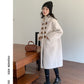 23D039韓版洋氣羊羔絨時髦羊角扣中長版親子裝外套2311